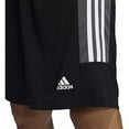 thumbnail image 4 of adidas Mens 3 Stripe Shorts with Zipper Pockets (Black/Grey Six/White, Medium), 4 of 4