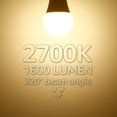 thumbnail image 4 of TORCHSTAR A21 Dimmable LED Light Bulb, 17W(100W Eqv), 2700K Soft White, 1600lm, E26 Medium Base, Damp location, Pack of 2, 4 of 7