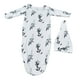 thumbnail image 2 of Vestido de bebé estilo anudado patrón de hoja de olivo transpirable cómodo suave saco de dormir infantil con sombrero, 2 of 9