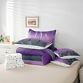 Gradient Gradient Purple To Gray Bed in a Bag King Size Comforter Set 7