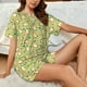 thumbnail image 4 of Fotbe Cartoon Fox 2 Conjunto de Pijama Estampado para Mujer, 2 Piezas, Ropa de Dormir con Camiseta de Manga Corta y Shorts Suaves-4X-Large, 4 of 6