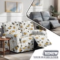 thumbnail image 3 of TSOVTHRID Daisy Bee Recliner Loveseat Cover, Stretch Reclining Sofa Covers with Pockets, Loveseat Recliner Slipcovers Furniture Protector for Pets, White, 3 of 7