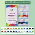 thumbnail image 2 of Juego de pigmentos acrílicos de 12 ml, resistente al agua, para principiantes, pintura al óleo de 12/18/24/36 colores para niños, 2 of 4