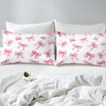 thumbnail image 3 of Erosebridal Housse de Couette Rose avec Nœud pour Lit Double, Literie Nœud Papillon de Rêve Format Double, Déco Dessin Animé Mignonne, Réversible 3 Pcs (Sans Couette), 3 of 6