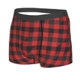 thumbnail image 2 of Naloa Red Black Plaid Print Mens Underwear - Boxers for Men, Classic Briefs for Men, 2 of 9
