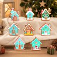 thumbnail image 4 of 8-Piece Christmas House Hanging Ornament Set, Cute Cabin Tree Decorations for Winter Holiday Family Decor., 4 of 6