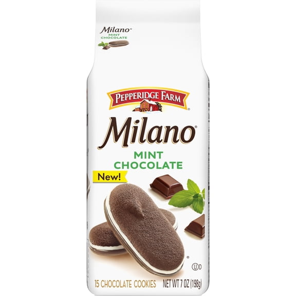 Pepperidge Farm Milano Chocolate Cookies with Mint Chocolate Filling, 7 oz. Bag