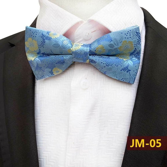 Men Colorful Floral Adjustable Bow Neck Tie Wedding Party Pre-tied Bowties