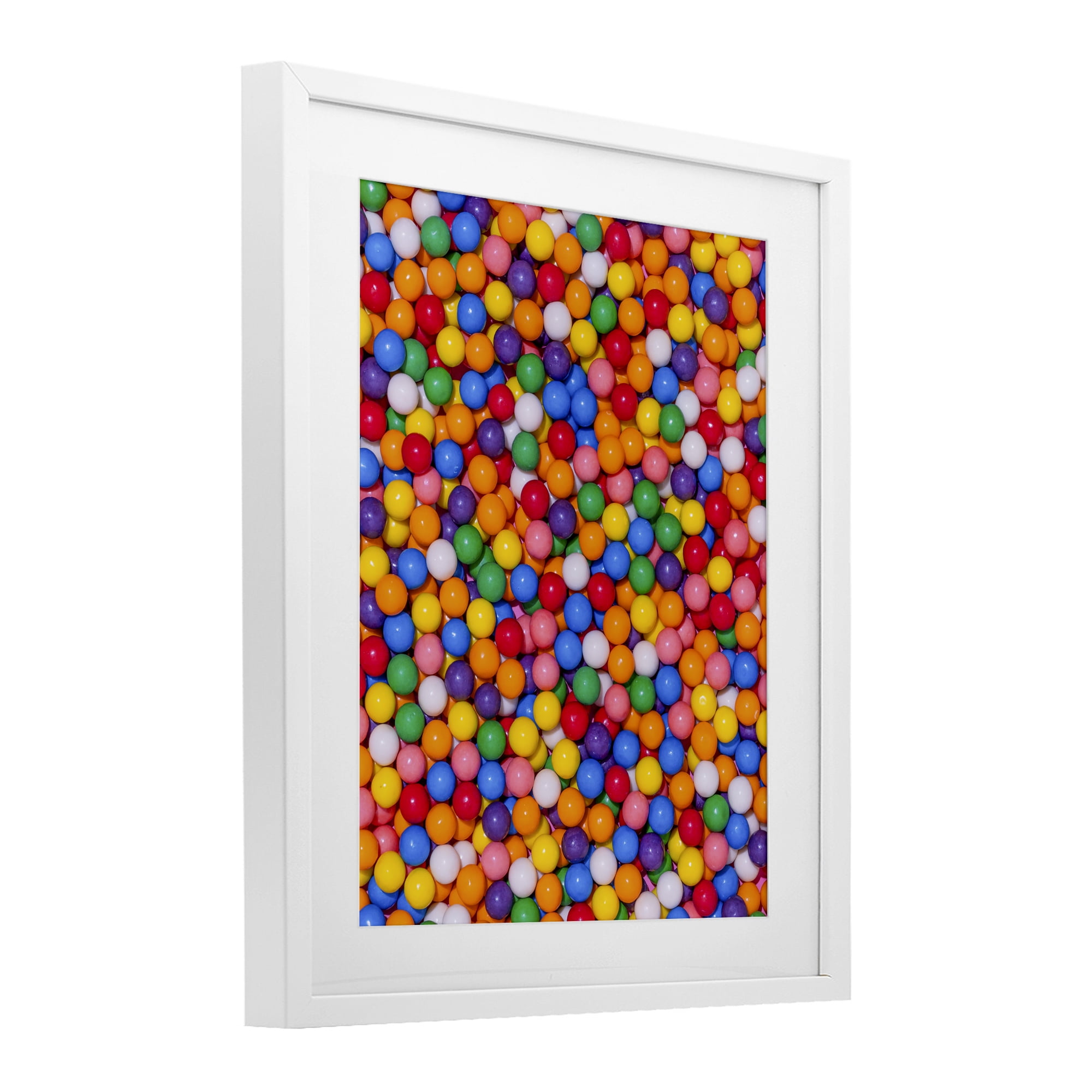 Stupell Industries Colorful Gumballs Close Up White Framed Print Under Glass, design by LISH Creative