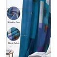 thumbnail image 6 of Abstract Blue Black Out Curtains 54 Inch Long, Short Curtains for Small Window, Painting Buildings Geometric Color Block Room Darkening Farmhouse Window Curtains for Kitchen Bedroom 42"x54" 2 Panels, 6 of 8