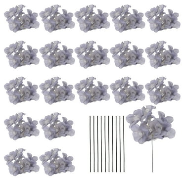 20 Sets Artificial Hydrangea Flower Heads with Stems,Fake Flower Silk for Bouquet Table Home Wedding,Dark Gray