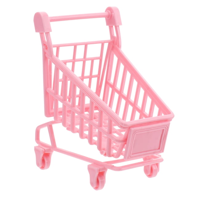 FUTUREORYY Accessoire photo de Produit Chariot Mini Panier d'Achats Rose Rangement en Fer pour la Maison 1 Pcs