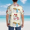 thumbnail image 4 of Bingfone Men's Short Sleeve Button Down Shirts Hawaiian Cute Bull Dog Printed Beach Shirt, 4 of 7