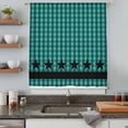 thumbnail image 5 of Teal Black Plaid Sheer Curtains 45 Inches Long, Farmhouse Retro Star Abstract Checked Light Filering Curtains, Breathable Simi Curtain Privacy Drapes for Kitchen Bathroom Small Window Treatment, 5 of 9