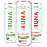 RUNA ZERO Organic Clean Energy Drink from the Guayusa Leaf, Variety Pack, Calorie Free & Sugar Free, 12 fl oz, 12 count