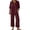 Wine, variant on Women's 2 Piece Lounge Set, 3/4 Sleeve V Neck Casual Top and Wide Leg Pants, Soft Material Matching Outfit for Daily Wear, Beach Travel and Relaxation-Beige