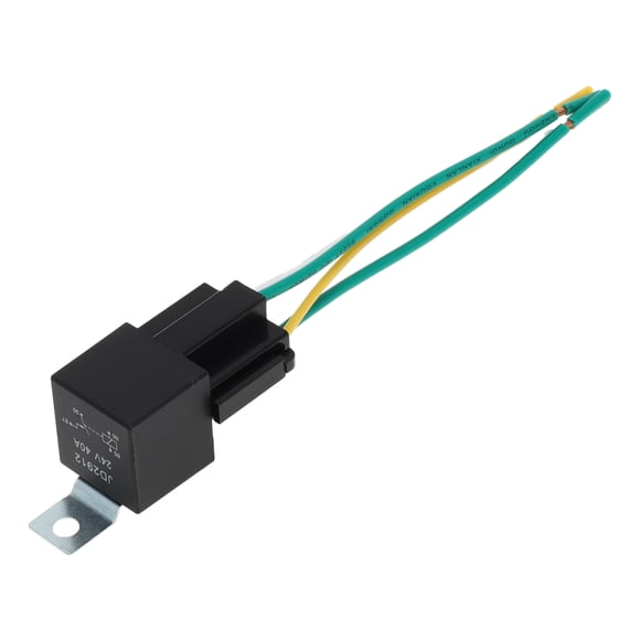 Unique Bargains 4 Pins 24V 40A 1 Pc Auto Relay with Metal Hanging Hole with Harness Socket Waterproof Car Relay Black