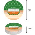 thumbnail image 1 of FMSHPON Independence Day American Flag Set of 4 Round Coaster for Drinks, Absorbent Ceramic Stone Coasters Cup Mat with Cork Base for Home Kitchen Room Coffee Table Bar Decor, 1 of 2