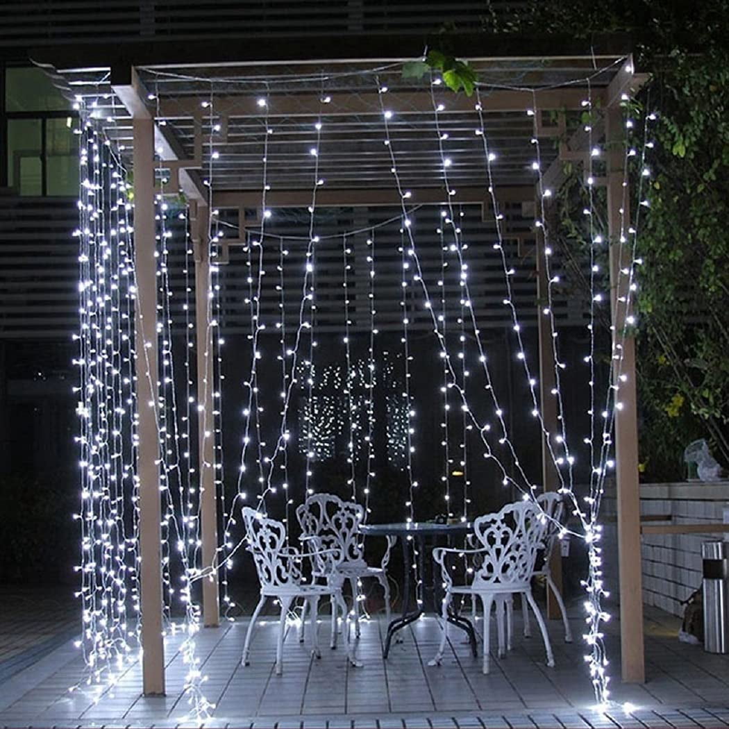 300 LED Window Curtain String Light Wedding Party Garden ,White Light