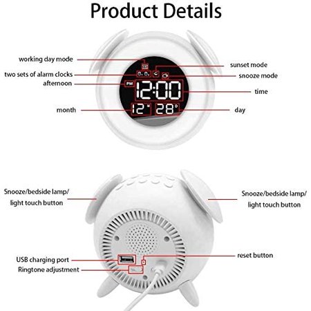 light alarm wake changing clock colors night