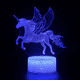 thumbnail image 3 of Lámpara de escritorio 3D de la serie Unicorn, lámpara LED, regalos creativos, luz nocturna visual tridimensional colorida, 3 of 5