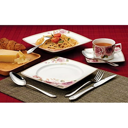 Florentine Bone China - Lorenzo 57 Piece Elegant Bone China Service for 8 Loretta Dinnerware Sets, Multicolor