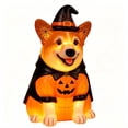 thumbnail image 2 of ZENVIVE Freestanding Lighted Dog Blow Mold Halloween Decor, Corgi Statue with Witch Hat Pumpkin Design, Cute Resin Light Decor with Warm LED Glow for Indoor, Outdoor, Yard, Patio, Garden & Display, 2 of 9