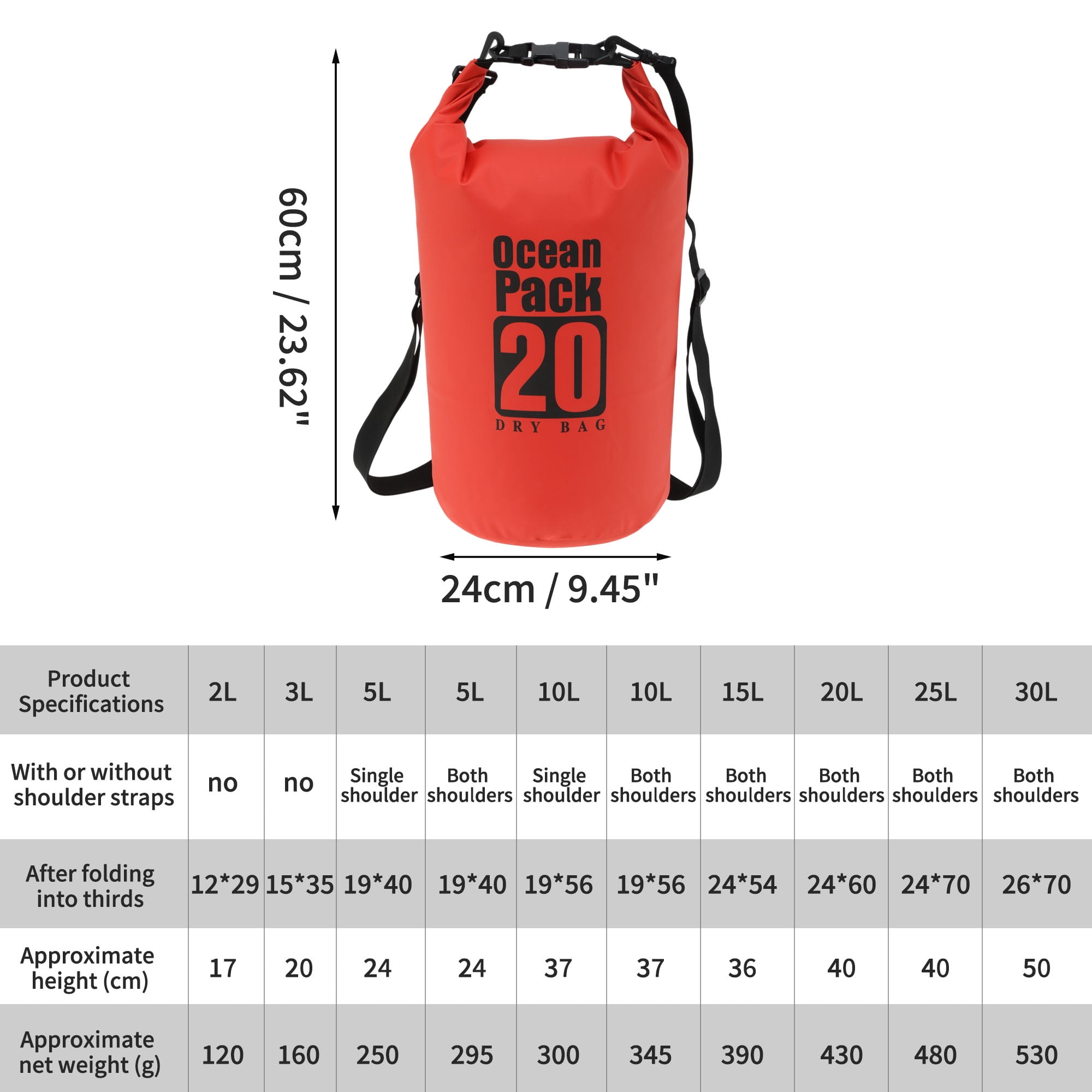 Unique Bargains Durable Waterproof Dry Bag Red Pattern 3