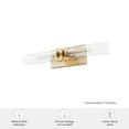 thumbnail image 7 of Hunter - Lenlock 2-light Alturas Gold, Medium Size Vanity Light, Dimmable, Modern Style, for Bedrooms, Kitchens, Dining, Living Rooms - 19927, 7 of 7