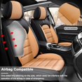 thumbnail image 2 of Fit for Mercedes-Benz GLA-Class 2015, PU Leather 5 Piece Full Set With Lumbar Support Waterproof, Orange and Black Car Seat Covers, Airbag-Compatible, 2 of 7