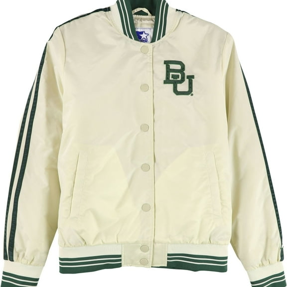 STARTER Mens Baylor University Varsity Jacket, Beige, Medium