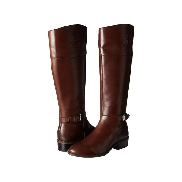 Ralph Lauren Womens Madisen Leather Almond Toe Knee High Riding Boots -  