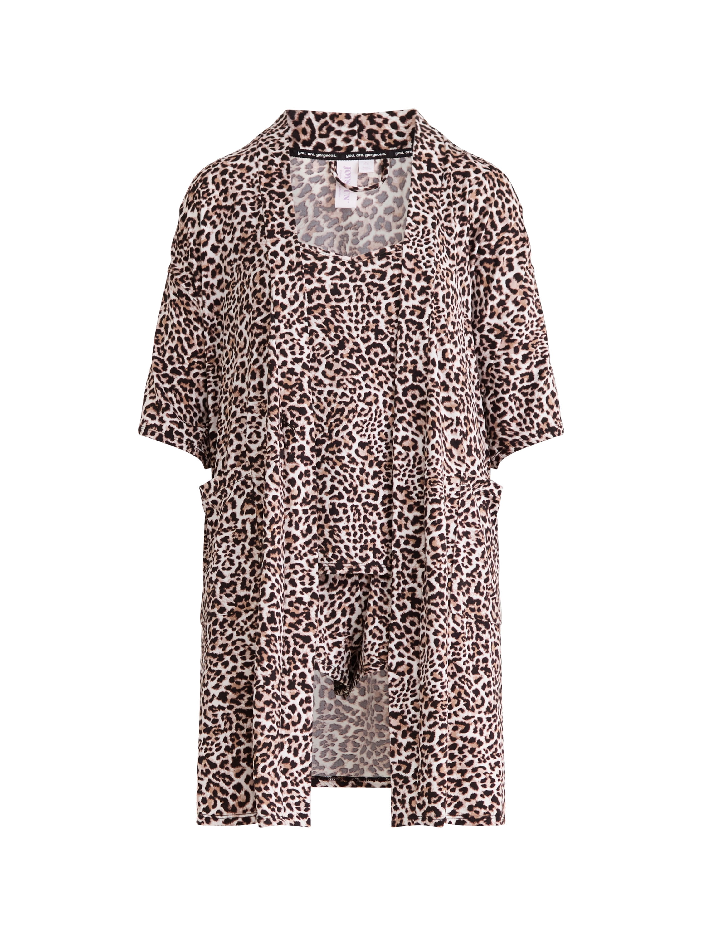 Joyspun Women’s Cami, Shorts, and Robe Travel Pajama Set, 3-Piece, Sizes S-3X