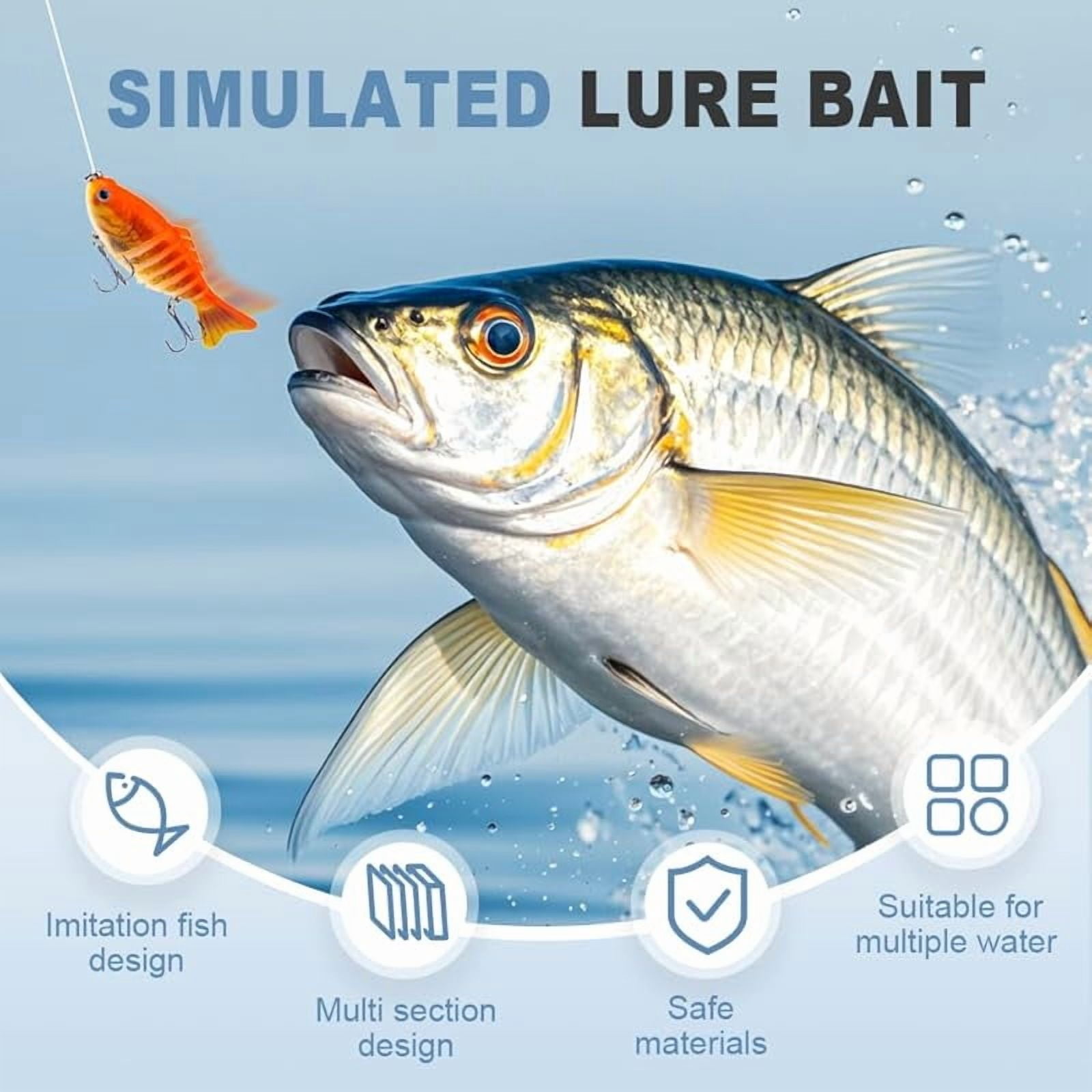 Robotic Fishing Lure, 2025 New 3D Swimming Bait for Freshwater and Saltwater, Fishing Gear Attracts Fishing Lures Walleye Trout Bass, Fishing Lures for Beginners, Amateurs and Professionals