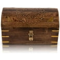 thumbnail image 2 of Great Birthday Gift Ideas Handmade Decorative Wooden Jewelry Box With Free Lock & Key Jewelry Organizer Keepsake Box Treasure Chest Trinket Holder Lock Box Watch Box 9 x 5 Inch Anniverary Gifts Her, 2 of 6