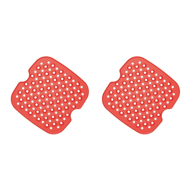 Matsuzay Almohadillas para freidora de aire, revestimientos de vapor, molde de silicona de grado alimenticio de papel, piezas de freidora de Rojo cuadrado de 8 pulgadas 2Conjunto