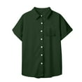 thumbnail image 6 of Button Up Shirt Women! Comdrip Sleeve Blouse Short Casual Popular Fashion Tee Tops(S 3XL) Pocket Button Womens Women's T Shirts Short Sleeve Shirts for Women Green M, 6 of 6