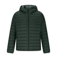 thumbnail image 4 of Mrmaere Men's Packable Hooded Puffer Jacket Lightweight Quilted Warm Insulated Coat for Winter Travel & Casual Wear Army Green L, 4 of 8