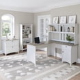 thumbnail image 2 of Salinas L Shaped Desk with Hutch and Storage in White/Shiplap - Engineered Wood, 2 of 8
