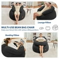 thumbnail image 5 of Congermom Large Bean Bag Chair with U-Shaped Pillow for Adults and Kids Ultra Soft Teddy Fleece BeanBag Chair Black, 5 of 7