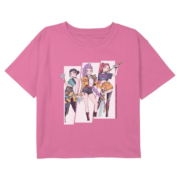 Girls KPop Demon Hunters Huntrix Superstars Manhwa Style Cropped T-Shirt