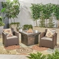thumbnail image 2 of Afuera Living 3 Piece Outdoor Chair and Firepit Set in Brown and Beige, 2 of 10