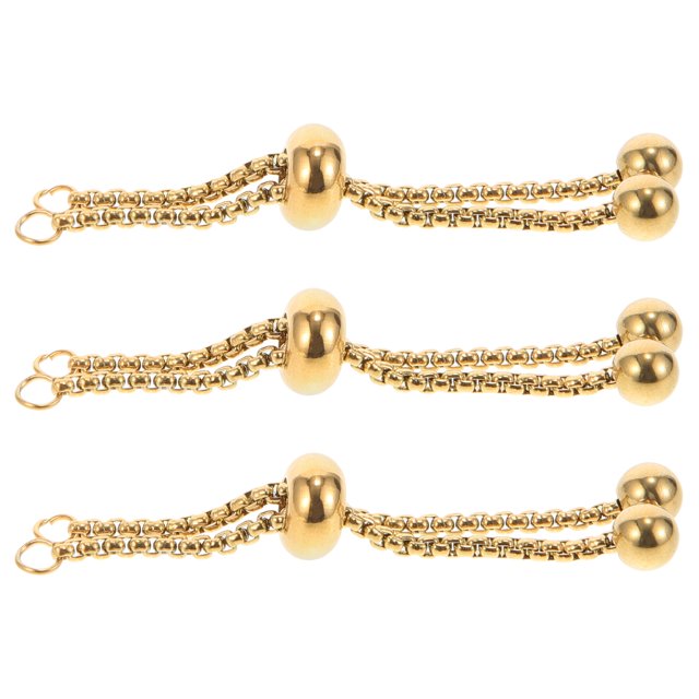 SHISUYAN 3 Pcs Chaînes d'Extension de Bracelet Réglables en Acier Inoxydable Doré pour Fabrication de Bijoux 0.87 Pouces