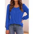 thumbnail image 6 of PRETTYGARDEN Womens Long Puff Sleeve Tops Crew Neck Blouse | Pleated Front, Loose Fit Soft, Business Casual Work Shirts, Dressy Daily Wear, School Travel Outfits, Fall Winter Clothing, 6 of 9