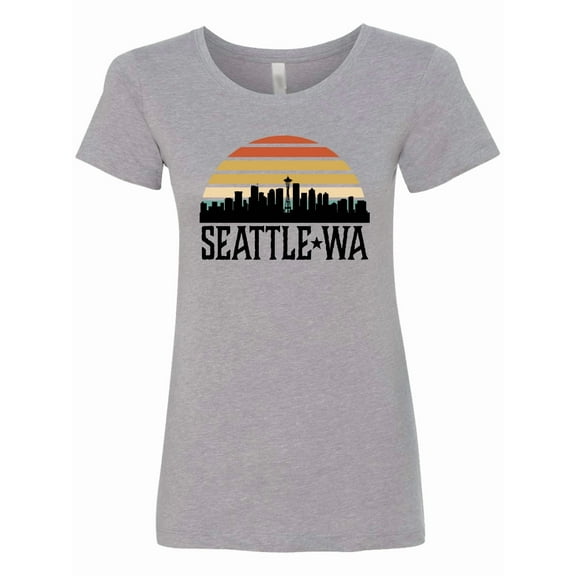 Inktastic Seattle Washington Skyline Sunset Women's T-Shirt