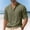 Army Green1, variant on Kojanyu Men's Solid Cotton-Linen Blend Three-Quarter Sleeve Half V-Neck Button-Up Pullover Top Basic Casual Shirt S-XXL