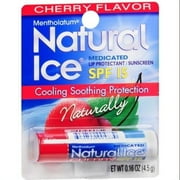 Mentholatum Natural Ice Lip Protectant SPF 15, Cherry Flavor, 0.16 Ounce Tubes