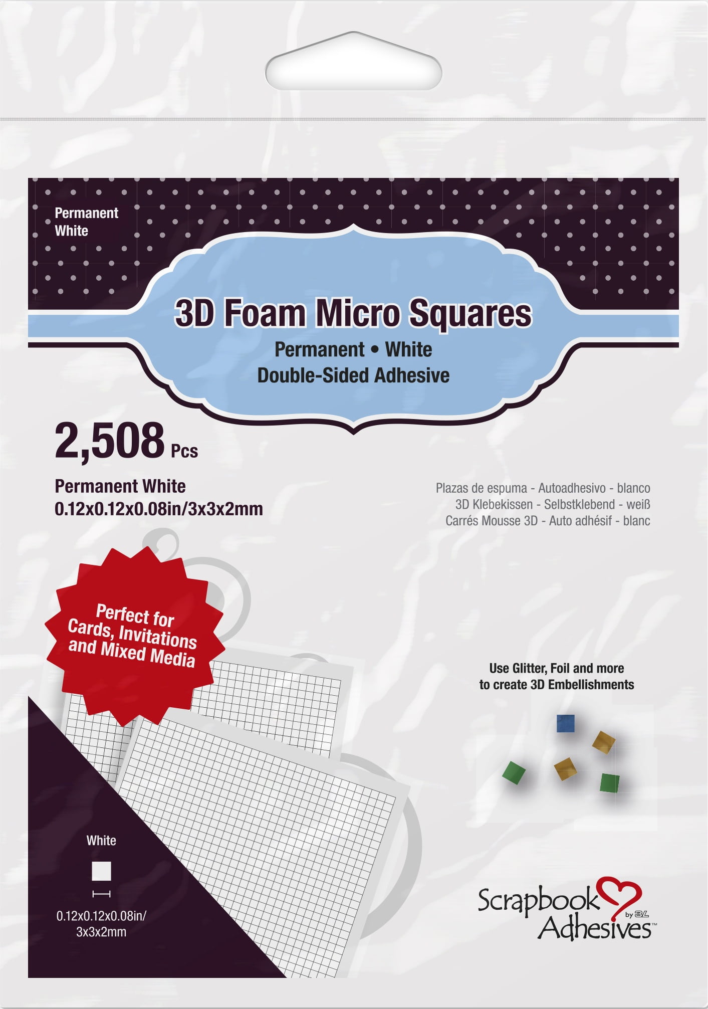 Black SCRAPBOOK ADHESIVES BY 3L 3D Foam Circles Mixed 