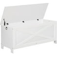 thumbnail image 2 of Coffre de Rangement Robuste Banc de Rangement d'Entrée avec Charnières Banc à Chaussures Rétro Meuble Aspect Bois pour Salon Chambre et Noyer, 2 of 6