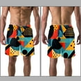 thumbnail image 3 of luoweisi Men's Beach Shorts Quick Dry Swim Trunks with Mesh Lining Geometry L, 3 of 5